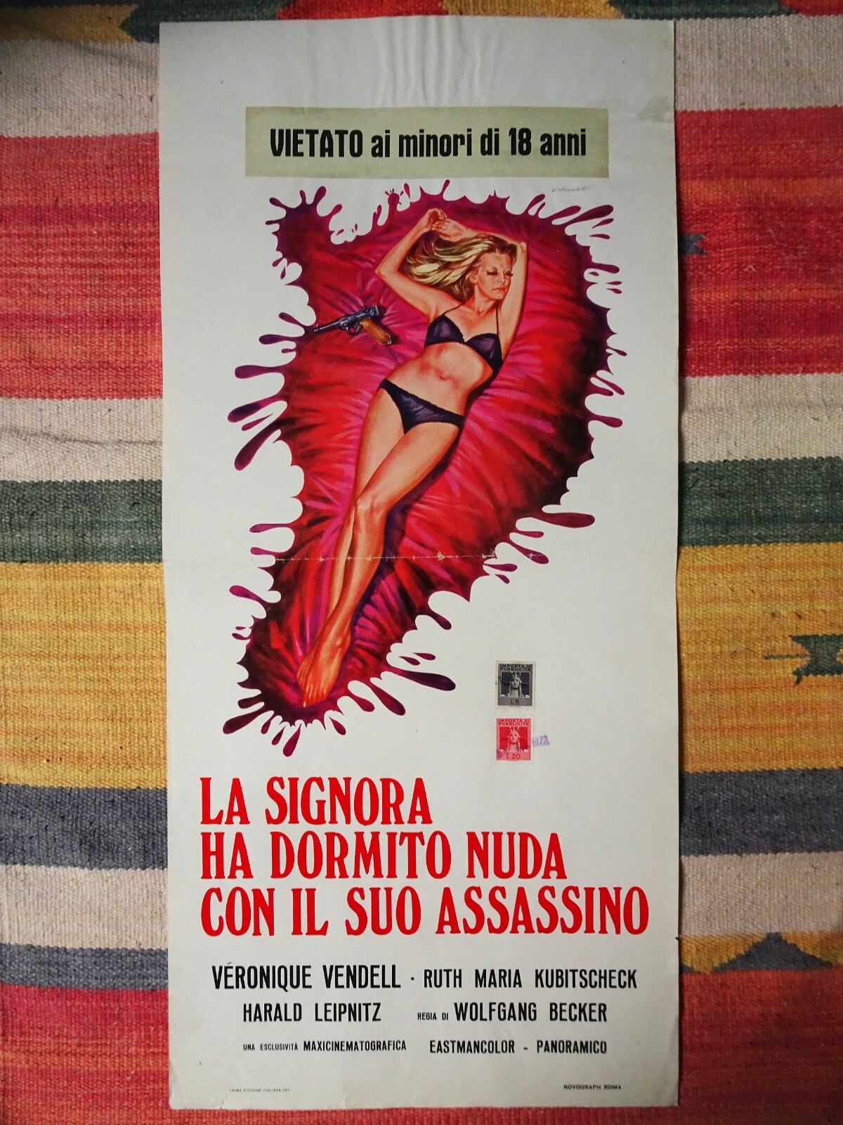 Locandina originale film La signora ha dormito nuda con il suo assassino (1970) - Regia di Wolfgang Becker