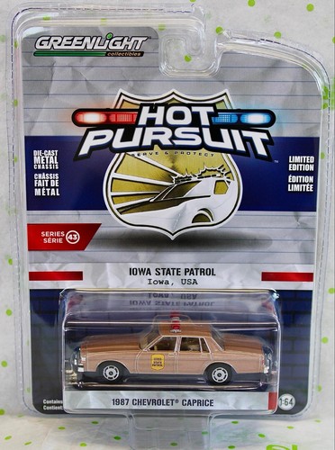 2022 GREENLIGHT Hot Pursuit 43 1987 Chevrolet Caprice- Iowa State Patrol NOC - Picture 2 of 4