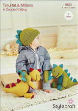 9853 Stylecraft Knitting Pattern Original Paper Leaflet DK Dinosaur Baby Set