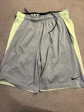 Mens Nike Gray Yellow Athletic Shorts Medium