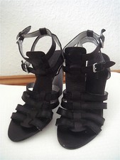 NINE WEST Sandalen Gladiator Schuhe Plateauabsatz Knöchelriemen Schwarz Gr.37,5