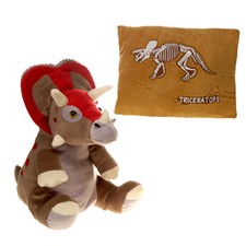 Fiesta Peek-A-Boo Dinosaur Triceratops Toy Plush Reversible Pillow With Skeleton