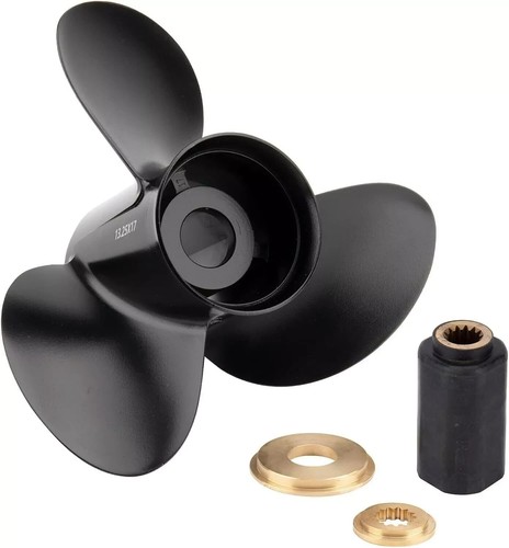 Prop 13 1/2x15 Aluminum Boat Propeller For Evinrude 40-140HP 13 Spline Tooth RH - Picture 3 of 6