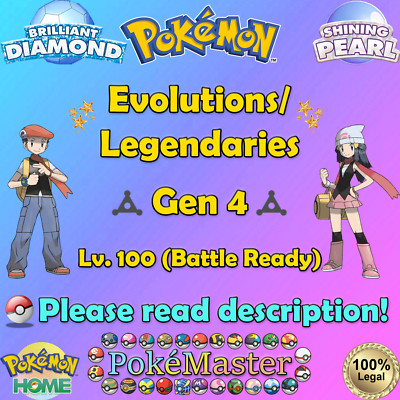  Shiny Non-shiny Gen 4 Lv. 100 Battle Ready 6IV BD SP | HOME ( Legal)