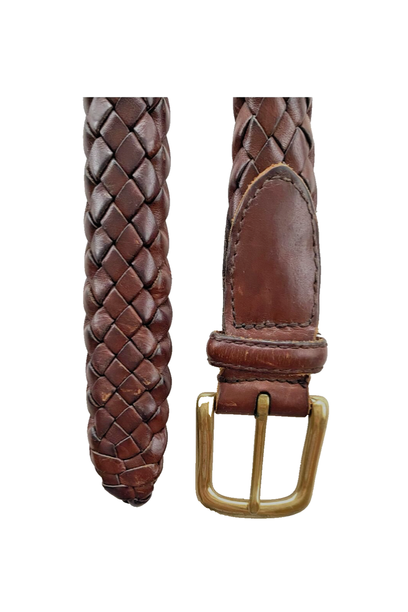 Eddie Bauer Genuine Full Grain Braided Casual Leather Belt Small 26\