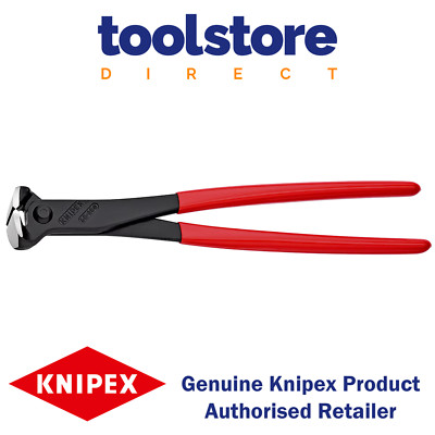Knipex 6801280 Endschneidezange 280 mm Stahlfixierer PVC Griff mit Schneidkanten