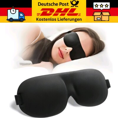 3D Schlafmaske Schlafbrille Augenmaske Reise 100% lichtundurchlässig PREMIUM
