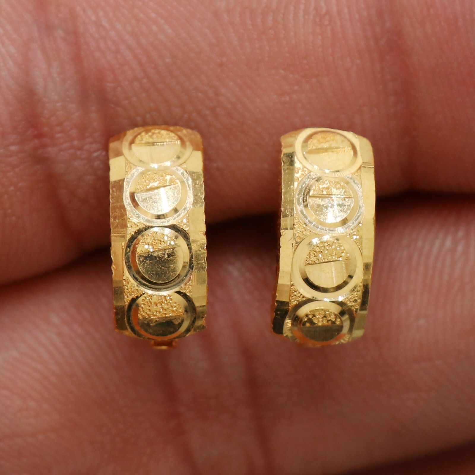 Gold Hoop Earrings For Women 22K Yellow Gold Hoop Indian Earrings