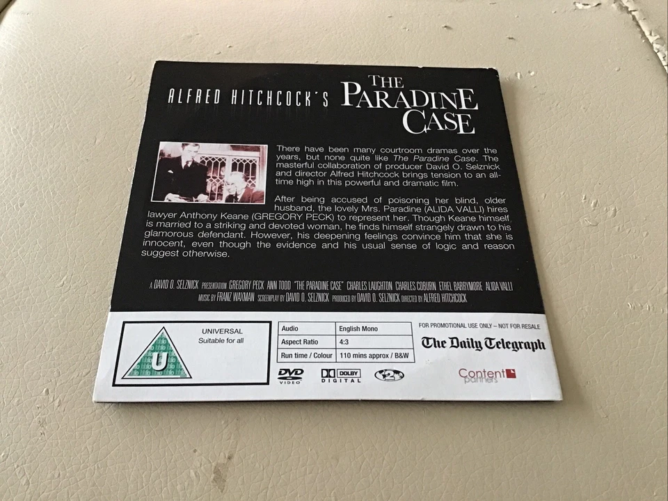 The Paradine Case Starring Gregory Peck - Daily Telegraph Promo DVD Movie - Image 4 of 4