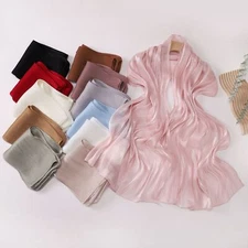 Shiny Headscarf Hijab Women Muslim Long Scarf Wrap Shawls Turban Scarves Stoles