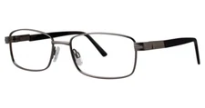 MODERN OPTICAL GRAVITY MEN'S METAL EYEGLASSES 55-19-140 MT. GUN/BLK W/SOFT CASE