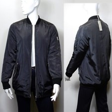 M&s Faux Fur Lined Longer Length Bomber Jacket ~ Size 10 ~ Carbon