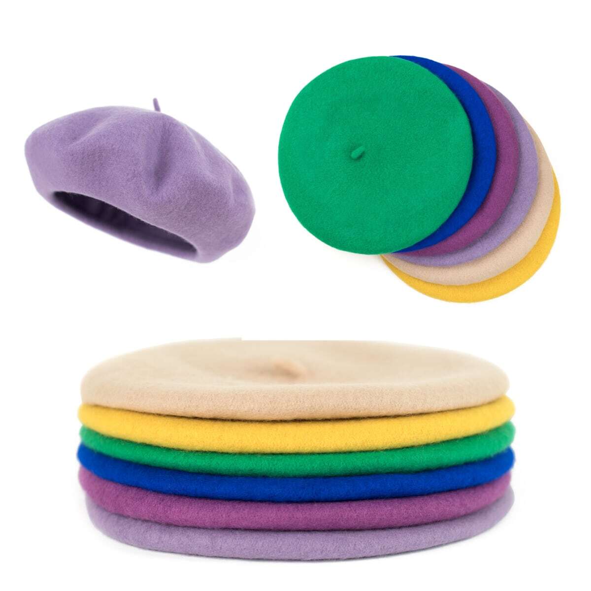 Französische Baskenmütze Aus Wolle - Klassischer Barett Für Damen In Verschiedenen Farben