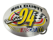Bill Elliott 94 NASCAR McDonalds Great American Belt Buckle Pewter 0064