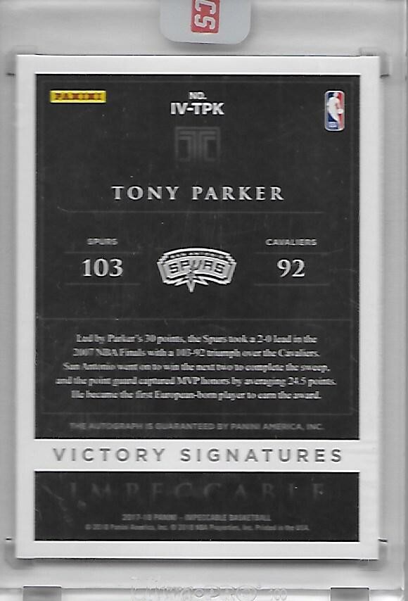 その他 TONY PARKER auto 2016-17 Panini Prizm TONY PARKER autograph auto San Antonio