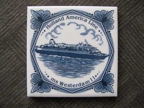 Holland American Line Kreuzfahrtschiff Keramikfliese Souvenir Untersetzer Menge/2er Set - Bild 3 von 6