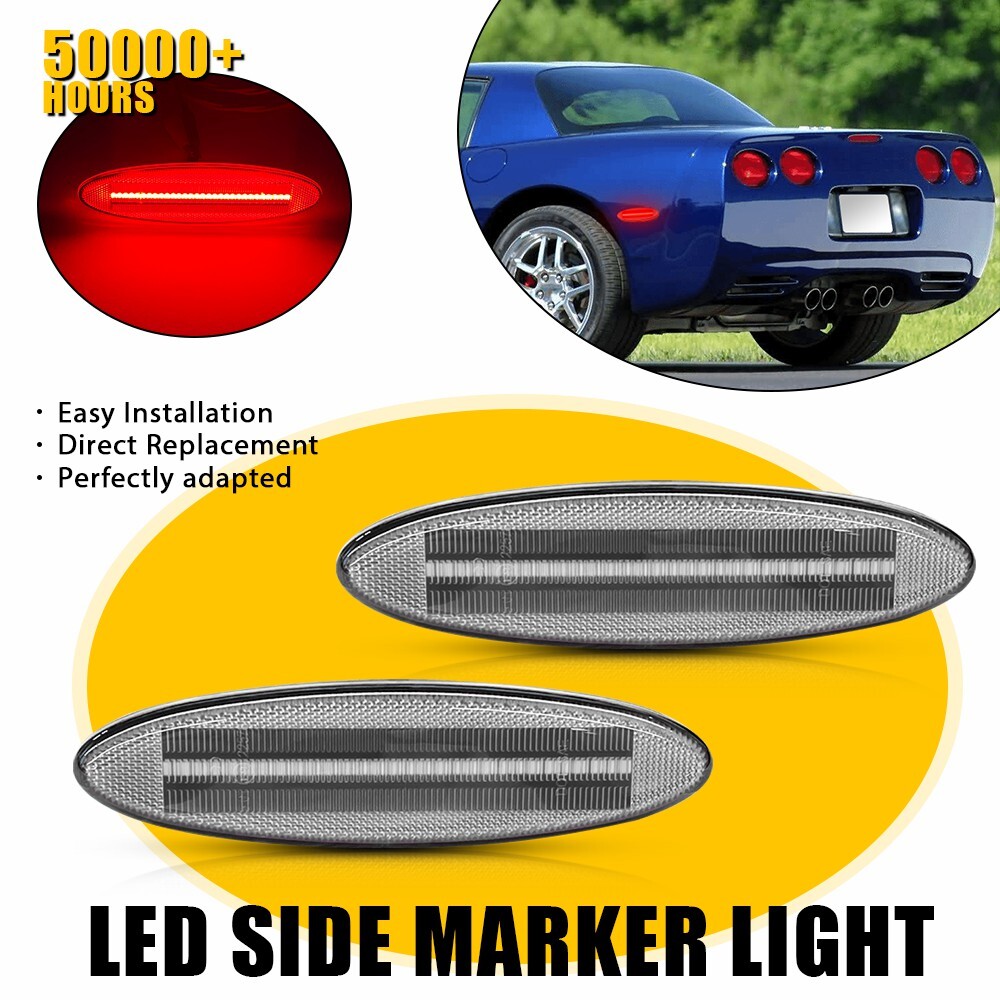 Clear LED Side Marker Light Kit for 99-04 Chevy C5 Corvette