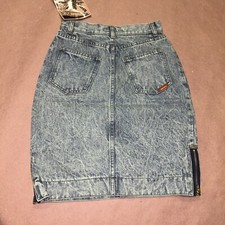 Vintage 1990  s Jordache Basics Denim Skirt, Double Zip, Deadstock NWT, Size 5