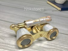 Nautical Spyglass Solid Brass Vintage Look White Mother Of pearl Binoculars Gift