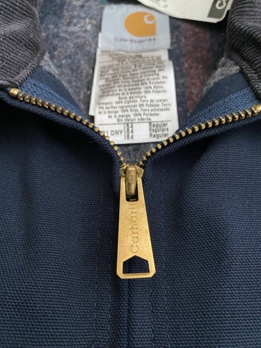 NWT VTG Carhartt Jacket Men 54/3XL Detroit J01 DNY ‘Dark Navy’ Blanket Lined USA - Picture 9 of 13