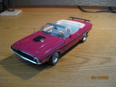 1/18  1970 DODGE CHALLENGER R/T CONVERTIBLE  PINK, HWY 61 CONVERSION , NO BOX