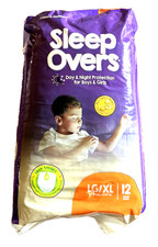 Sleep Overs By Cuties 12 Diapers, Pull Up/Underwear LG/X Large 60-125 Lbs
