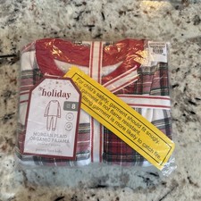 NWT POTTERY Barn Kids Tight Fit Morgan Plaid Pajama Set Size 8