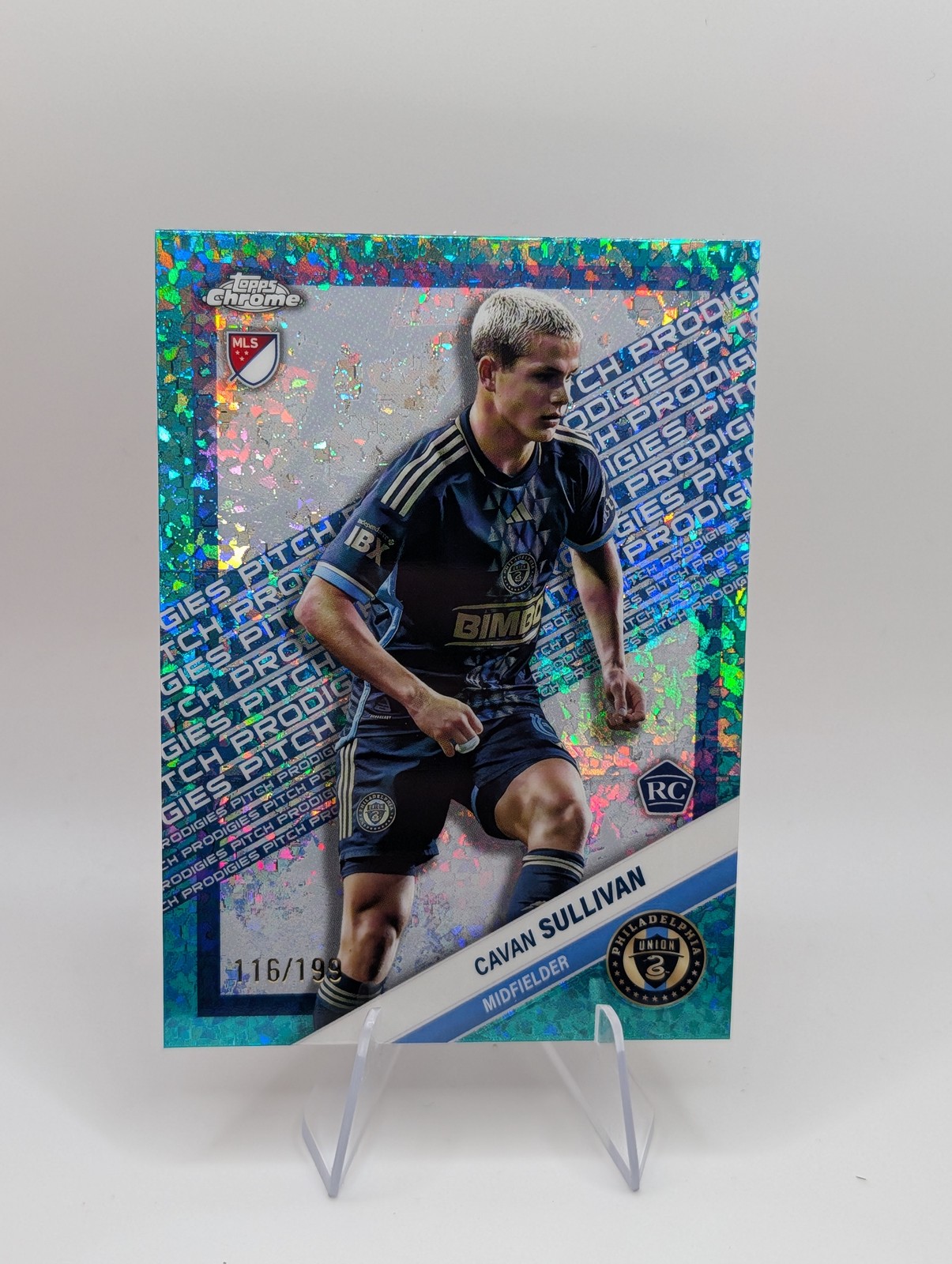 2025 Topps Chrome MLS #176 Cavan Sullivan Aqua Mini-Diamonds Refractor #/199