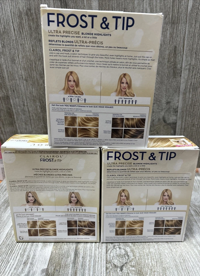 3PK Clairol Ultra Precise Blonde Highlights Frost LIGHT BLONDE TO MEDIUM BROWN - Image 3 of 3