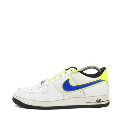 Nike Damen Air Force 1 Low Sportschuh Weiß/Blau/Gelb Leder Niedrig Sneaker EU 38