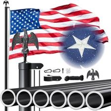 Heavy Duty 20 FT Flag Pole,12 Gauge Extra Thick Aluminum Flagpole Kit for Outsid