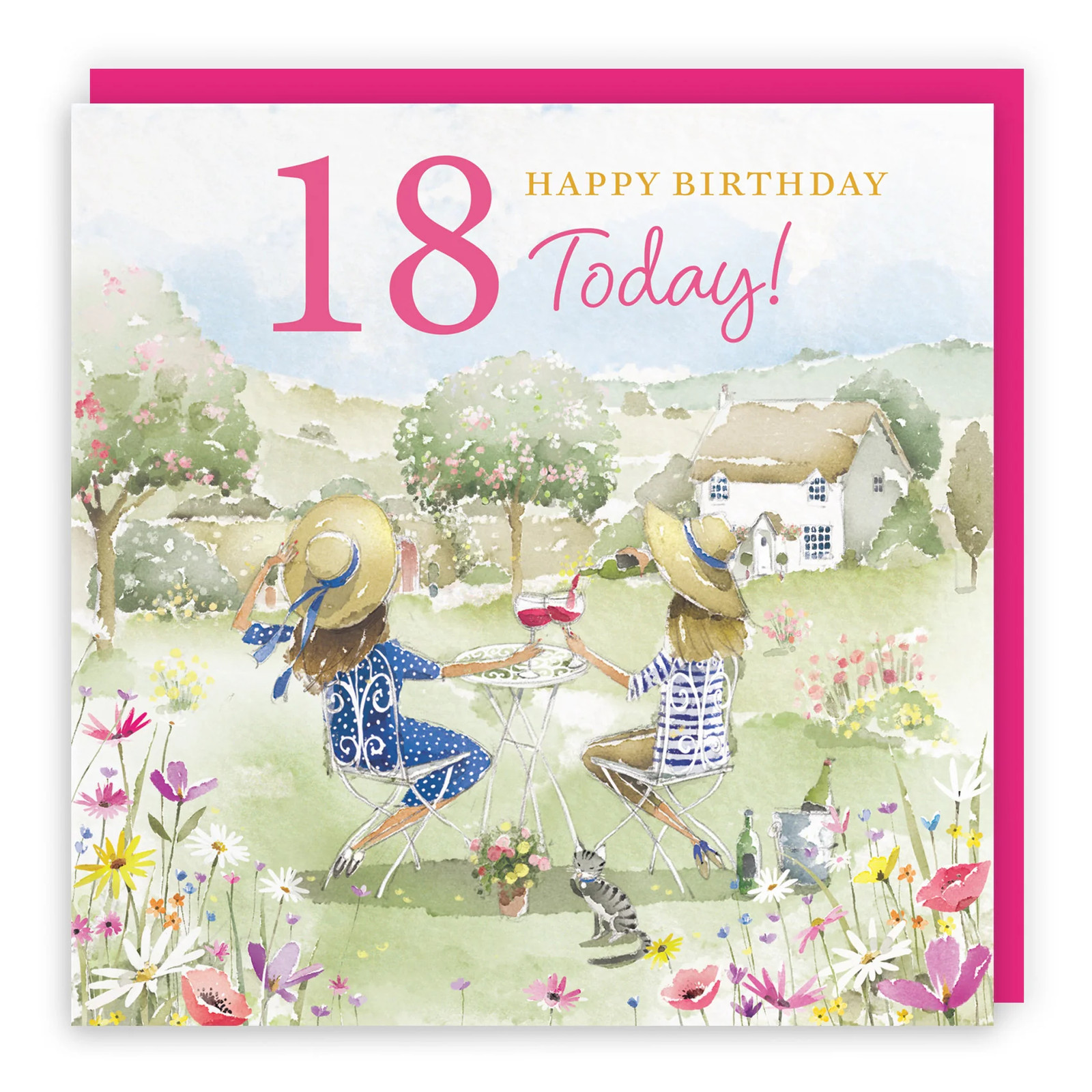 Women's 18th Birthday Card Countryside Garden Milo's Gallery