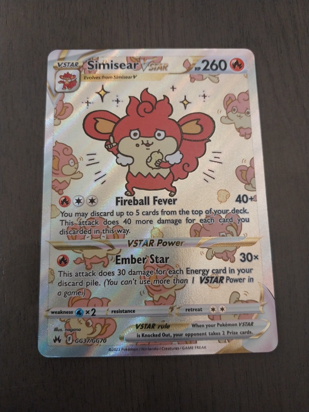 Simisear VSTAR GG37/GG70 Crown Zenith: Galarian Gallery Holo English MINT