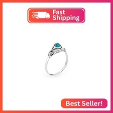 Solid 925 Sterling Silver Genuine Copper Turquoise Stone Ring, Designer Jewelry,