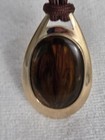 Vintage 1978 Sarah Coventry Broadway Necklace Brown Lucite Cord Goldtone — photo 5