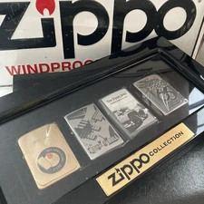Zippo Limited Edition Collection Set of 4 Lighters with Cases Used