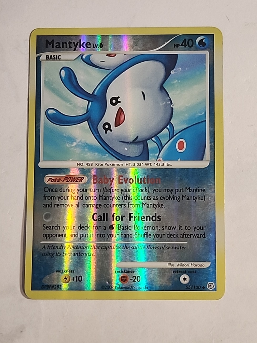 Mantyke 55/130 Reverse Holo Diamond & Pearl Pokemon Card