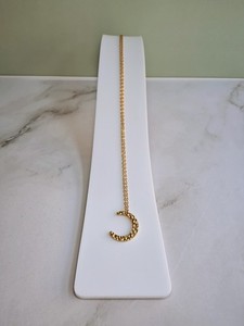 Authentic Hammered Crescent Moon Necklace 18K Gold Plated Celestial Pendant Jewelry