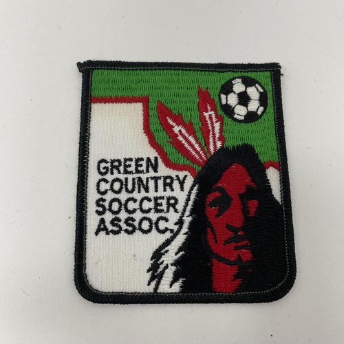 Vintage Green Country Soccer Assoc Patch One Size White Green Red Soccer Indian