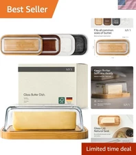 Airtight Glass Butter Keeper with Bamboo Plate - Stylish Countertop Solution