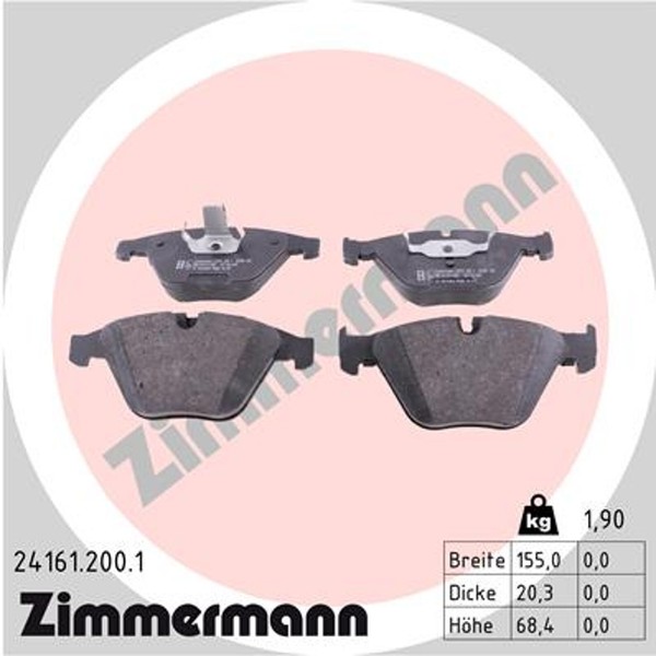 Zimmermann Bremsbelagsatz Scheibenbremse 24161.200.1 FüR E90 BMW E93 E91 E92 X1-image