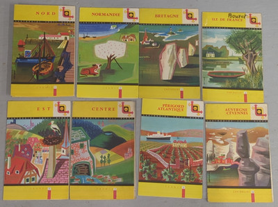 8 Vintage French / France 1950s Shell Berre Cartoguides 1/2/3/4/5/7/9/10, Maps