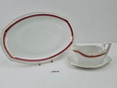 Serviceplatte & Sauciere Porzellan C.T Altwasser Golddekor Jugendstil #240016 - Bild 1 von 4