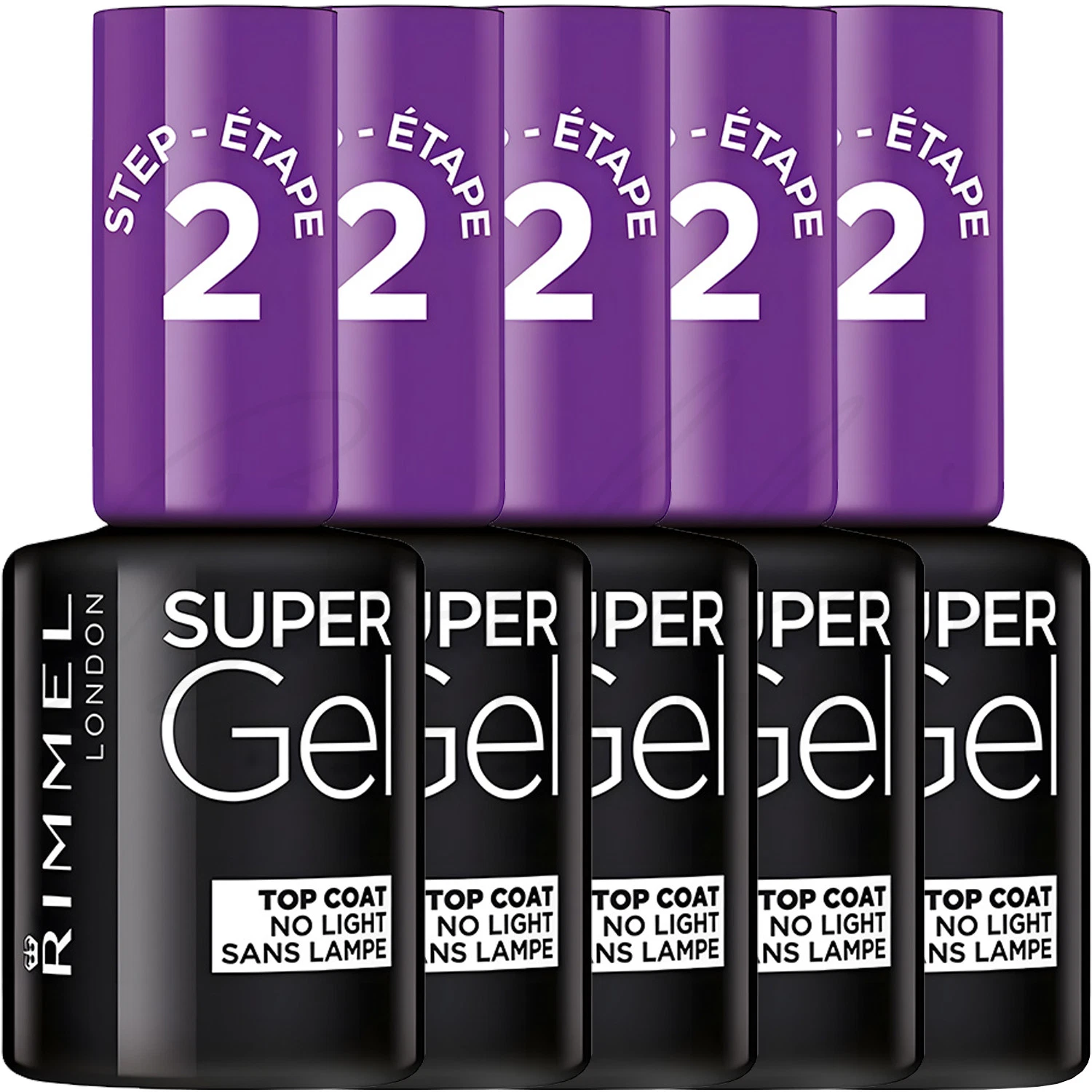 RIMMEL Super Gel Glossy Transparent Long Lasting Nail Polish Top Coat *5 PACK*