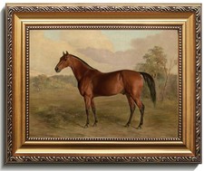 Vintage Gold Framed Horse Wall Art, Farmhouse Decor Horse Canvas Art Prints P...