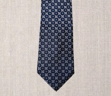 John Nordstrom Neck Tie 100% Silk Mens Geometric Floral Purple Blue Made In USA