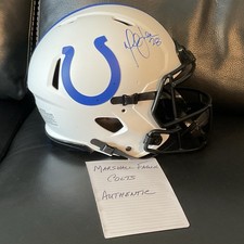 Marshall Faulk Indianapolis Colts Autographed Original Football Helmet Signed 28