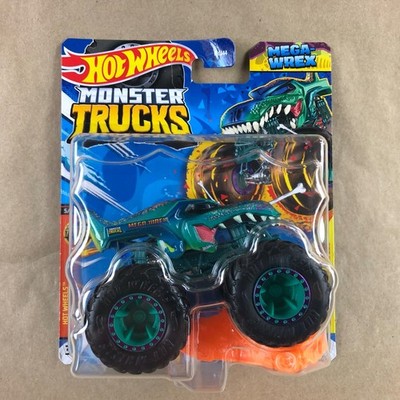 Hot Wheels Monster Trucks Mega Wrex Green Live 5/8 Crushed Car 1:64 Diecast 2024