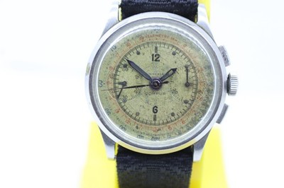 Universal Genève Uw Early Compur Cal 281 Chrono Sector Dial Extremely Rare 1931