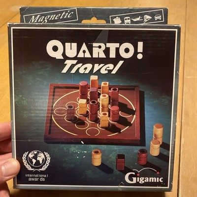 VINTAGE Travel Quarto Magnetic Wooden Board Game COMPLETE Gigamic 1991 Strategy